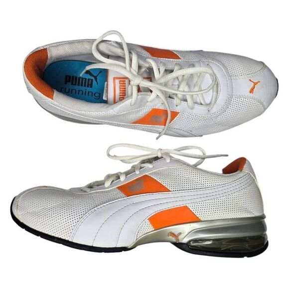 Puma Mens Cell Turin Training Running Shoe White Orange Silver Size 11.5 main image 4